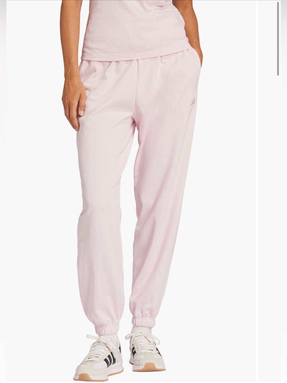 NWT adidas Loose Fit French Terry Joggers XS Clear Pink White Trefoil